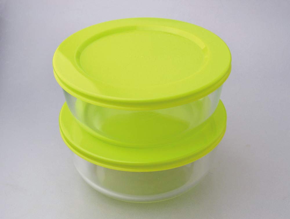 Iwaki 9-Piece Heat-Resistant Glass Storage Containers, Pack Bowl, Colorful, 180ml, 400ml, and 800ml Capacity, 2 Large, 3 Medium, and 4 Small, Glass,