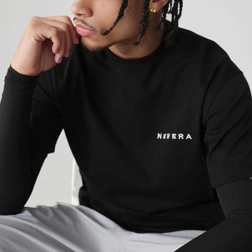 New Era SS25 Urban Roaming Series Back Print Crew Neck Short Sleeve T-Shirt Unisex Tops Black 14529229