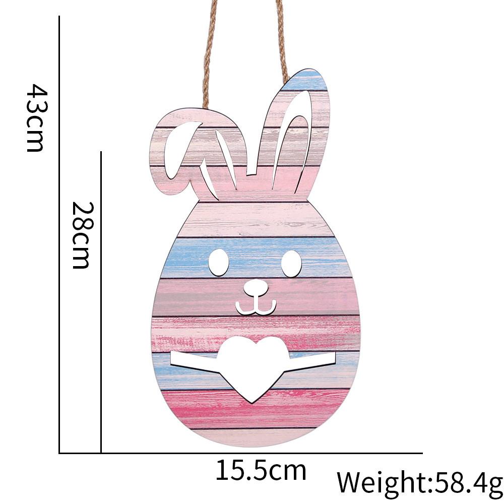 Charming Easter Wooden Hanging Decoration Featuring Colorful Eggs And Adorable Rabbits