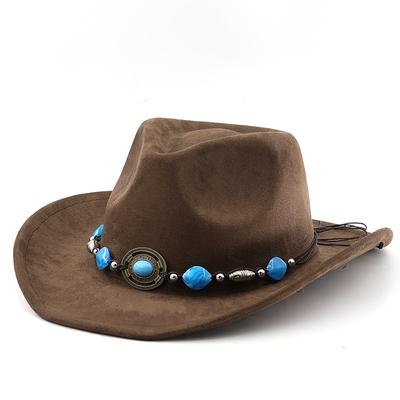 Casual Denim Ancient Jazz Hat Ethnic Style Woolen Hat Felt Ancient Suede Hat Cowboy Hat