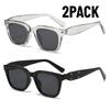 2PACK Fashion Rectangle Sunglasses Women Brand Luxury Eyewear Women/Men Y2K Vintage High Quality Glasses Women