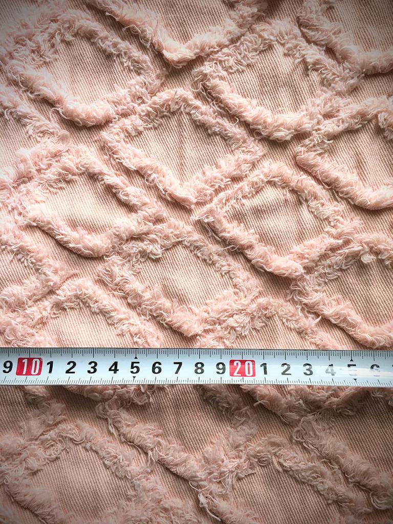 Fringe Diamond Denim Handmade Denim Thin Cotton Denim 1m Fabric, Remnants, Fabric, (Cherry Blossom)