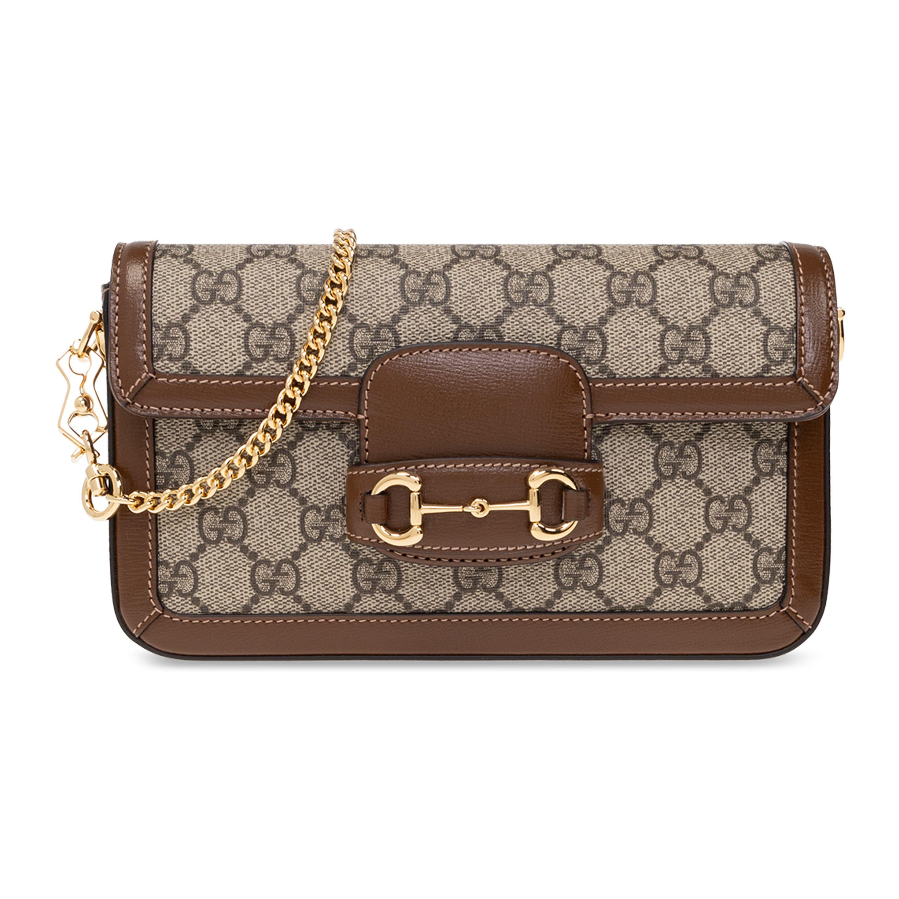 

Gucci Horsebit 1955 Знімна лямка Полотно та шкіра Міні-сумка на плече Жіноча сумка на плече Коричнева 752002-92TCG-8563 Basic Set (Bag+Dust Bag)