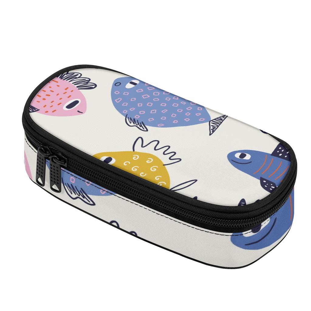 Pencil Case Large Capacity 300D Polyester Smooth Zipper with Mesh Pocket Removable Divider and Pen Slots for School and Study
