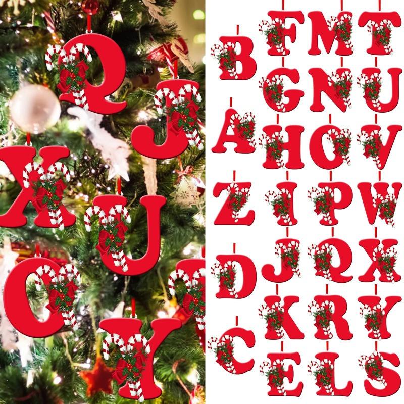 New Creative English Letter Hanging Acrylic Flat Christmas Tree Home Party Decoration Gift