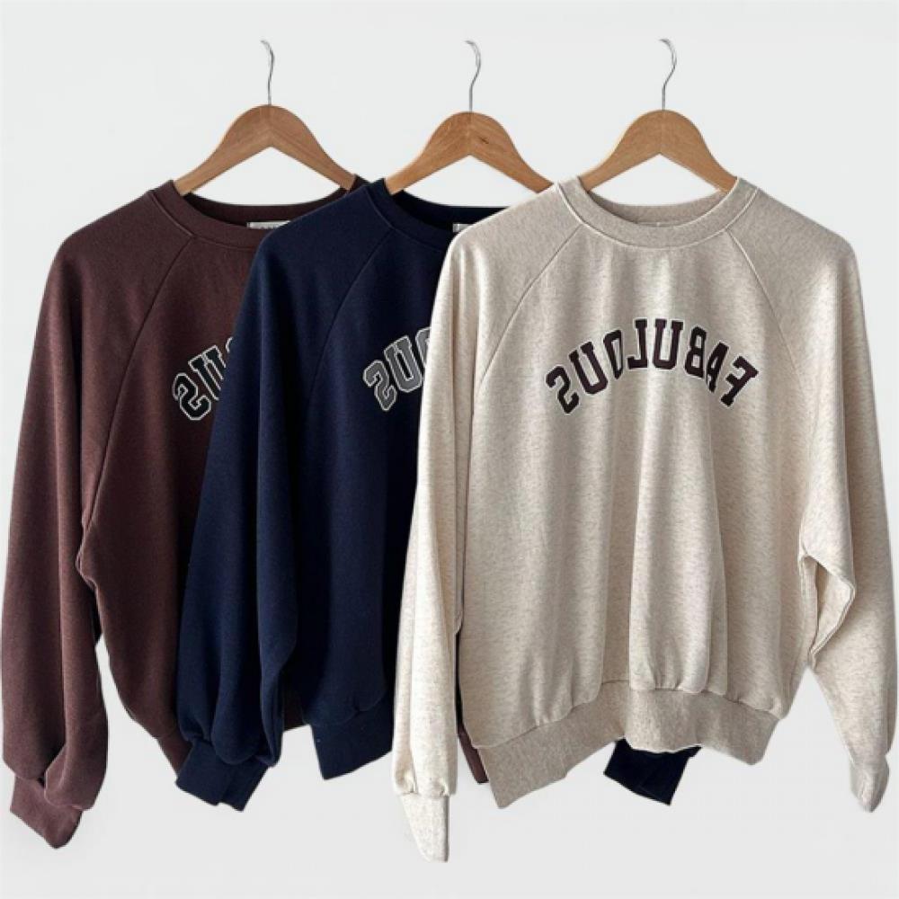 New Arrivals Open Run Women Oversized Raglan Lettering Pattern Fall Long Sleeve