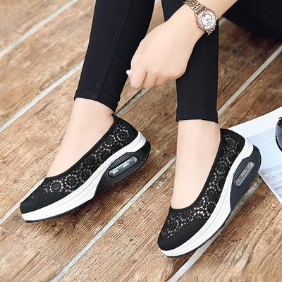 Zapatillas Deportivas de Plataforma para Mujer Slip on Malla Ligeras Transpirables Zapatillas para Correr Talla Grande Color Sólido Versátiles Zapatos Mujer