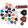 28Pcs Guitar Pick Set PU Leather Celluloid 3 Kinds Thickness Instrument Accessories
