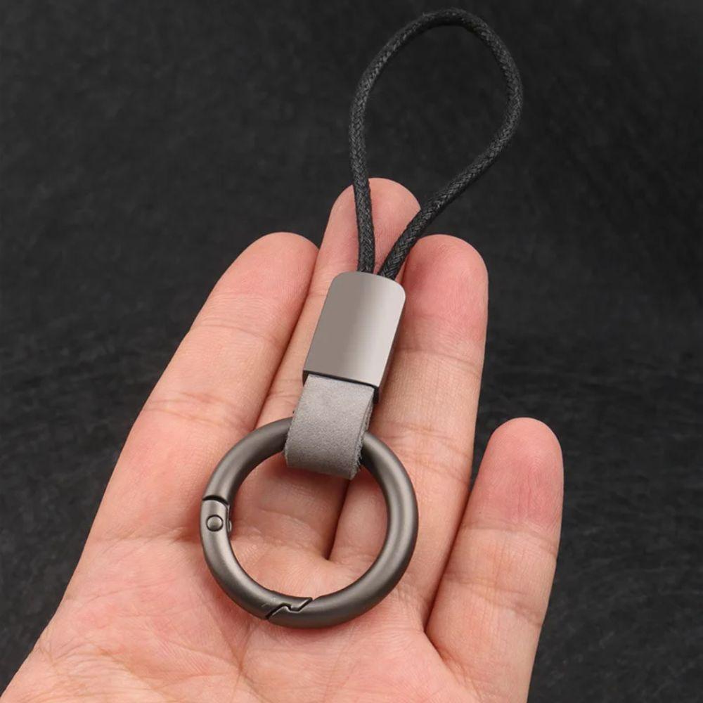 Multifunctional Leather Fur Keychain Anti-Lost Car Trinket Keyring Jewelry Accessories