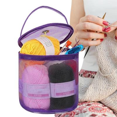 Crochet Bag Organizer Yarn Knitting Storage Portable Crochet Tote Bag Foldable Yarn Storage Knitting Needles And Accessories Bag