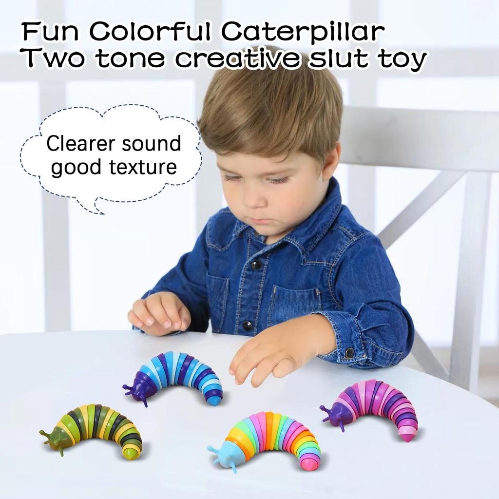 Stackable Caterpillar Toy for Toddlers Educational Segment Puzzle Early Learning Plastic Material for Children Playroom Nursery