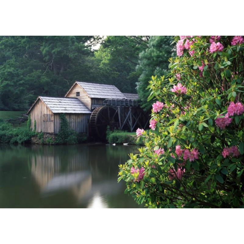 Framed Mill Scenery Poster - Decorative Wall Hanging Kraft Paper Art White card paper (non-adhesive) 30*42 cm