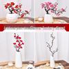 Artificial Plum and Peach Blossom Branch Ornament for Living Room - Dried Flowers Bonsai Arrangement In Pot for Indoor Winter Decoration