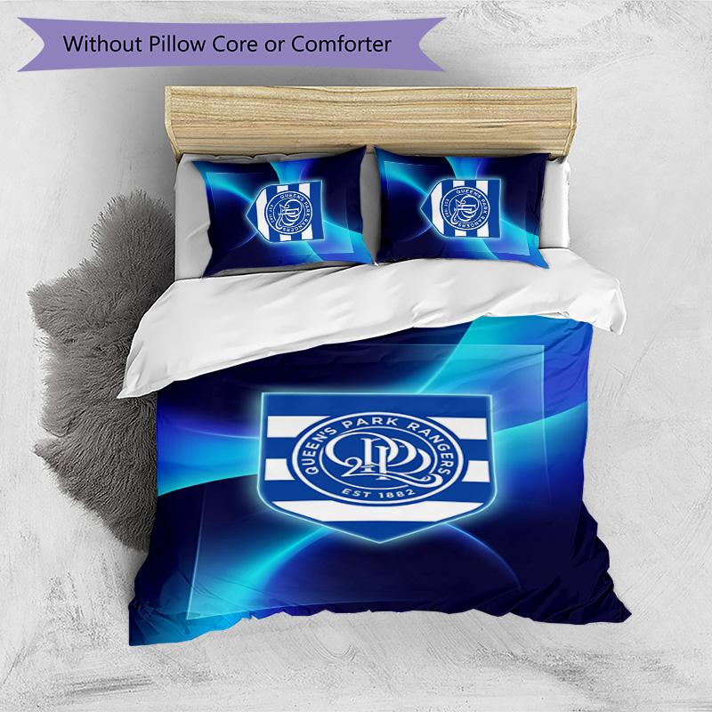 Set Lenzuola Stampato Calcio Queens Park Rangers 3 Pezzi, Comodo Set Copripiumino per Camera da Letto Amico della Pelle