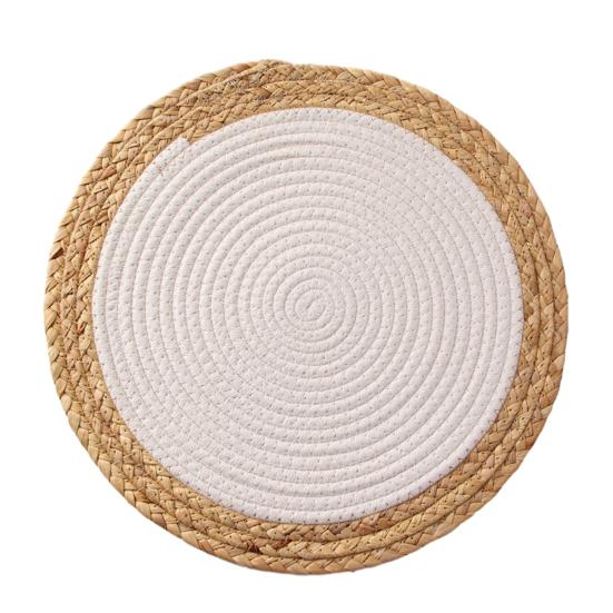 Handwoven Coaster Heat-Resistant Round Placemats Natural Non-Slip Coaster Eco-Friendly Table Decor for Home Kitchen Dining