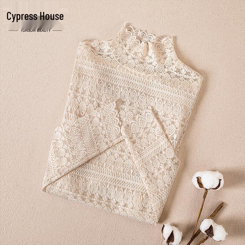 Women s Elegant Mesh Lace Long Sleeve Slim Fit Top M