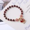 Natural Strawberry Crystal Garnet Bracelet Bangles Women Fashion Jewelry Accessories Gift