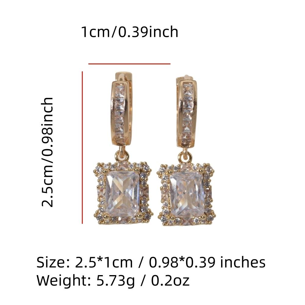 Fashion Square Dangle Earrings for Women Zirconia Earring Jewelry Wedding Party Accessories