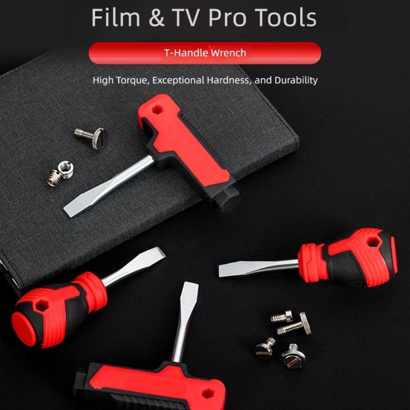 Camera Plate Screwdriver with Broad Tip and Grip Texture for Mount Hardware and Plate Screw Adjustment Work Tasks