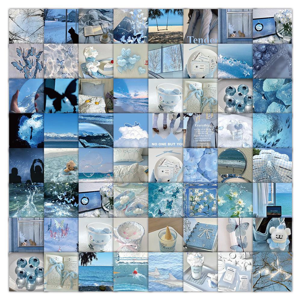 60 listů vícebarevných samolepek ve stylu INS: Realistické malé předměty v modré, růžové, fialové, žluté a zelené barvě