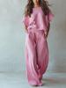 Women's 2026 Summer European & American Casual Linen Suit - Loose Drape Two-Piece Set