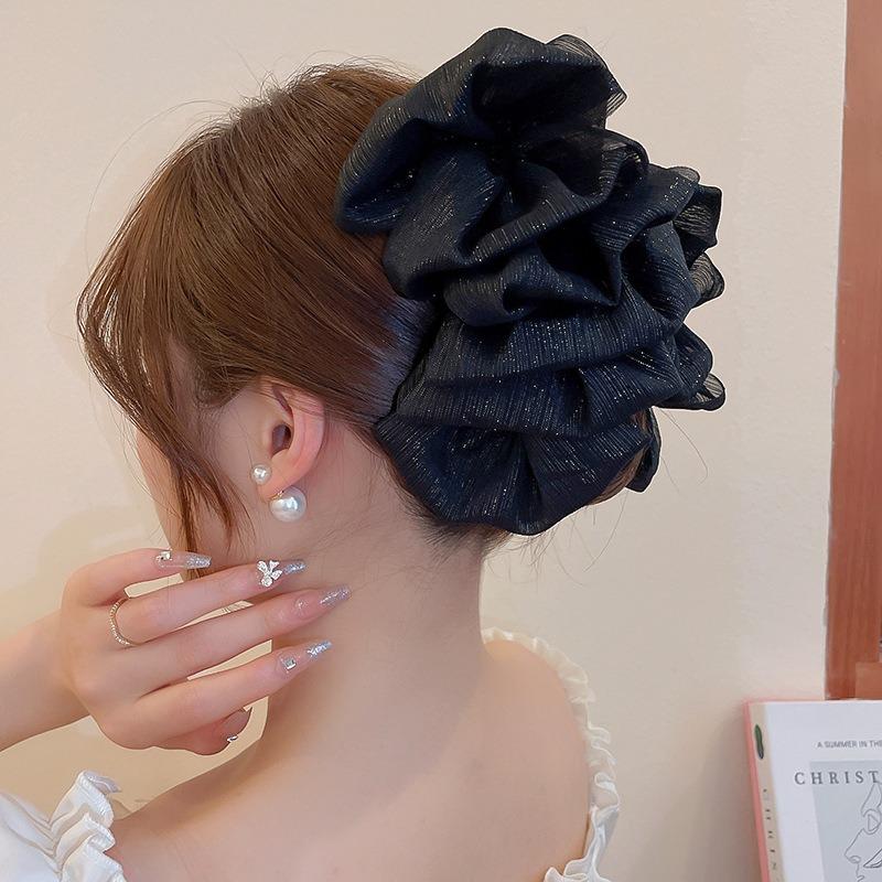 Big Large Satin Bow Ribbon Hair Clip Fashion Elegant Temperament Women Girls Ponytail Clip Ribbon Hair Clips Wedding Hair Accessories Gifts