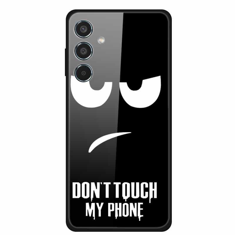 Glass Back Cover For Samsung Galaxy S24 FE Case S24FE Hard Tempered Glass Case For Samsung Galaxy M55 A16 Phone Case Soft Bumper
