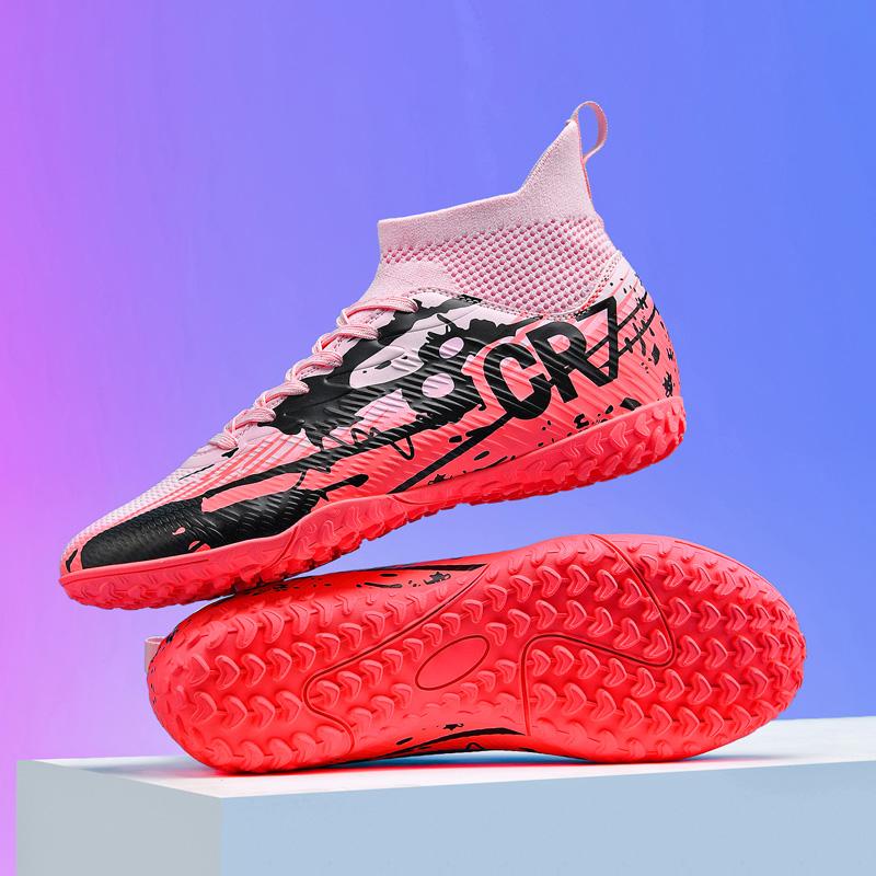 New Men Football Boots Long Spikes Ultralight Breathable Soccer Shoes Match Sneakers Indoor Cleats Training Drop Shipping