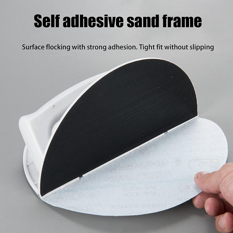 Halbkreisförmiges Innenwinkelschleifwerkzeug, Selbstklebende Kunststoff-Hochwertige Handschleifplatte