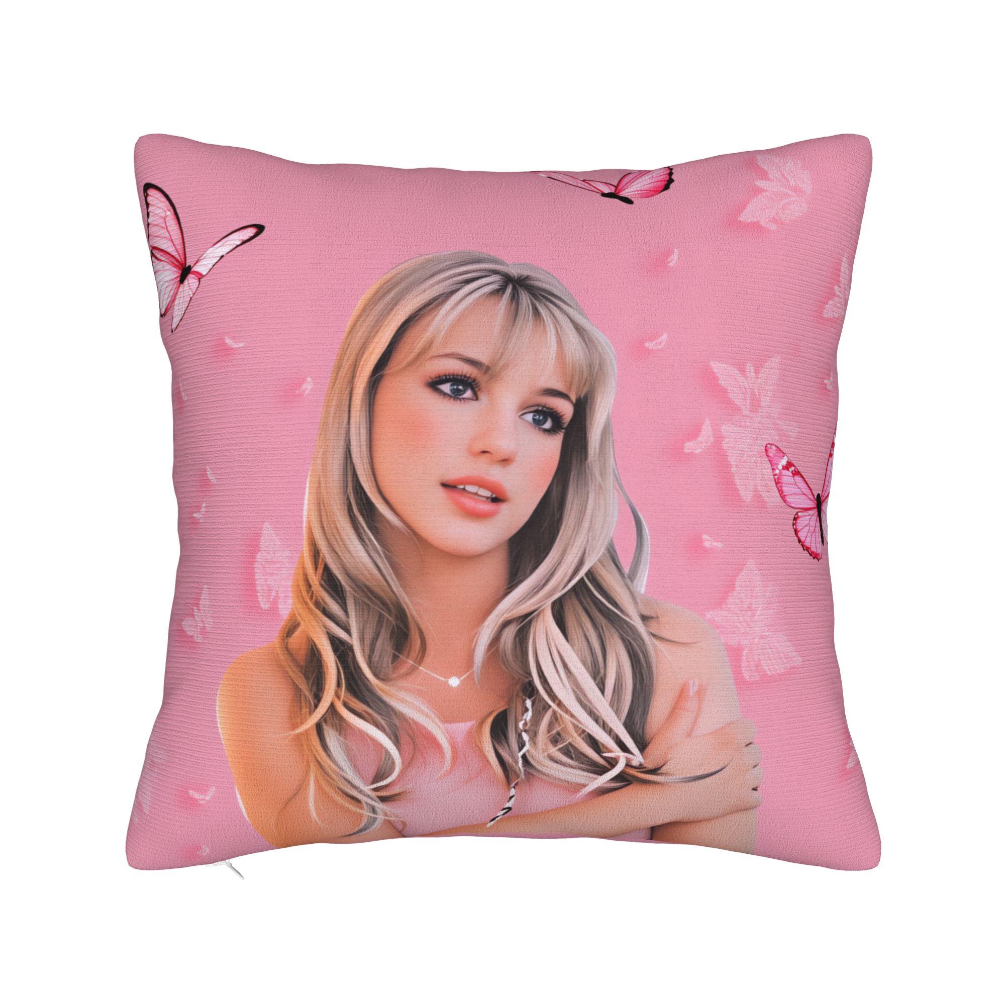 Pillow Cover Singer B-Britneyy S-Pearss Cute Funny Pillow Case For Sofa Home Decoration Pillowcases Peach skin 18*18(CM)-1Pcs
