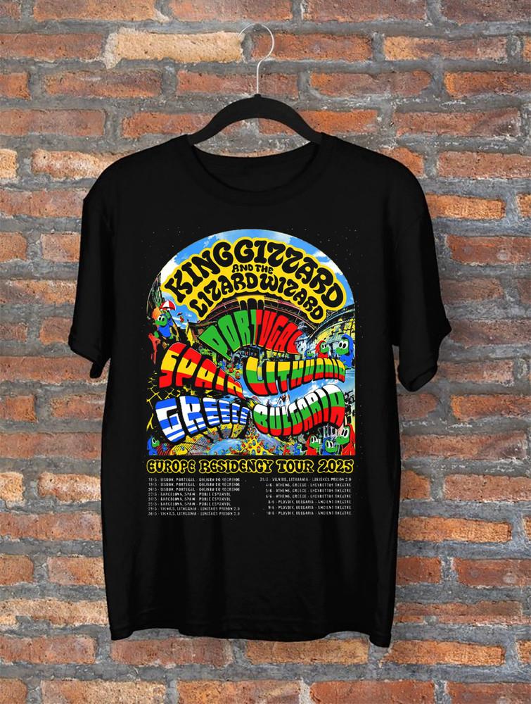King Gizzard And The Lizard Wizard 2025 Europe Residency Tour 2025 T Shirt AQ146 Unisex T-Shirt M