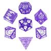 Cusdie Sharp Edges Dice DND Patterned D&D Dice Board Games 7 Handcrafted Polyhedral Dice Set for Role Playing Game Pathfinder