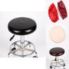 Cover Bar Stool Chic Round Chair Covering Seat Slipcover Faux 1pc Leather