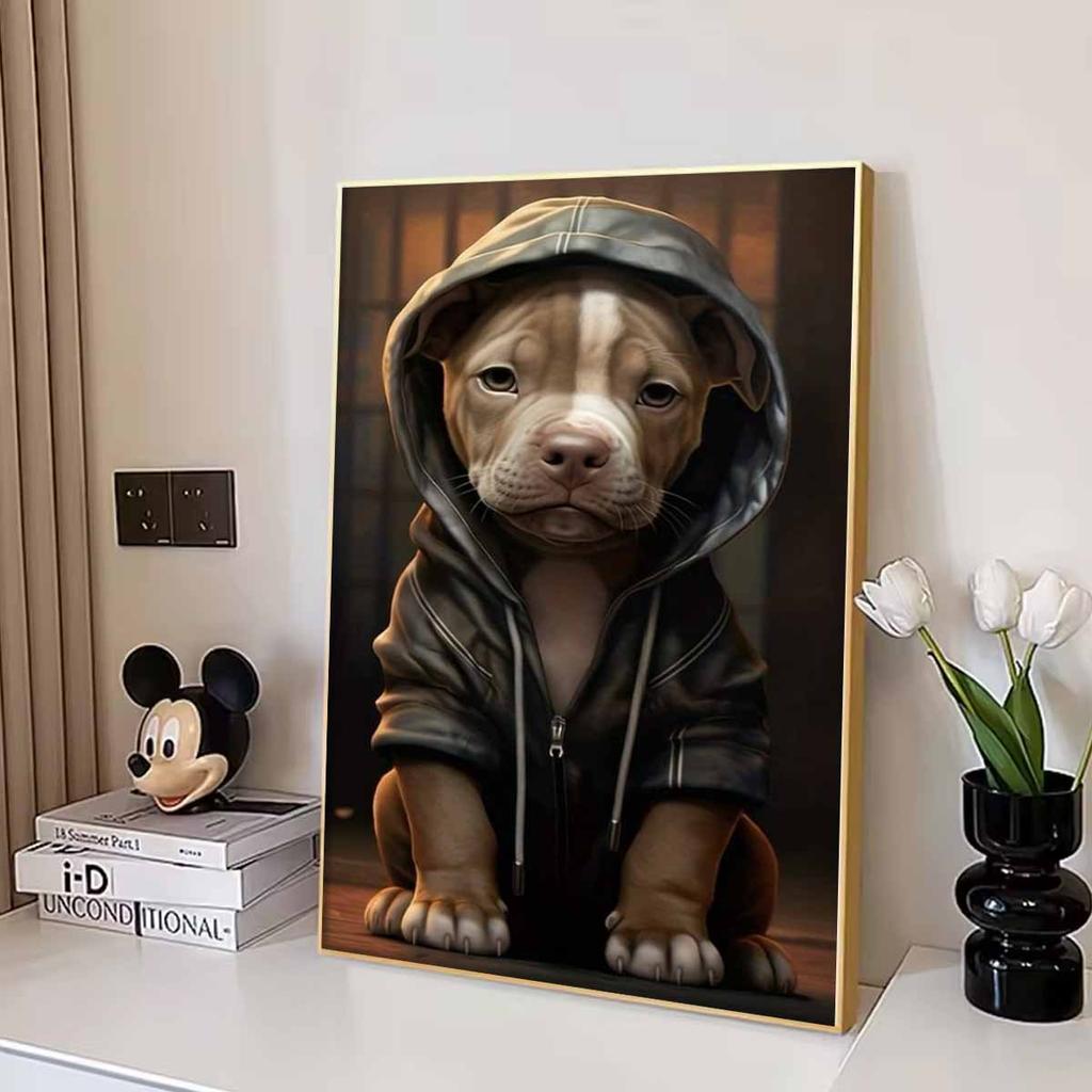 Dog Full Diamond Painting Painting Set, 5D Rhinestone Painting Art Craft, DIY Round Gemstone Cross Stitch Crafts, Decorative Home Wall Ornaments