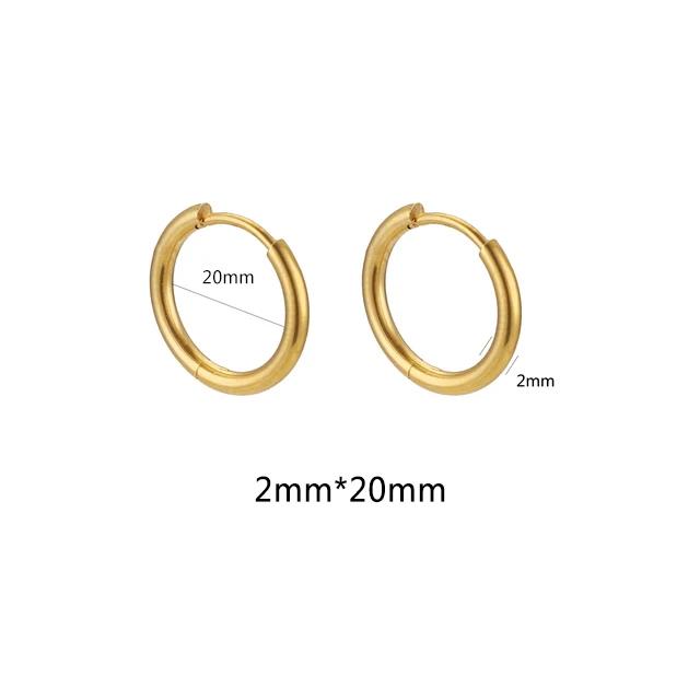 6pcs Stainless Steel Hoop Earrings Women Earrings Men Punk Hiphop Bijoux Gift Fashion Plated 18K Gold Jewelry Piercing Accessory