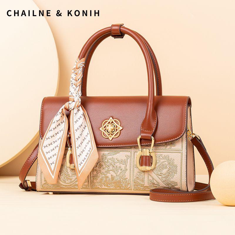 

Chinese Style Tote Red Wedding New Chinese Style Embroider Apricot Embroider