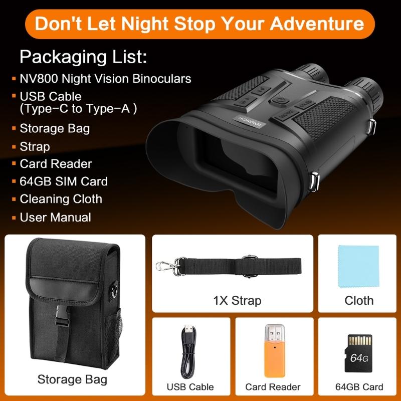 Light Weight Handheld Telescope with 4K Video Recording & Infraring Night Views for Camping Hiking and Dark Adventure