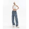 Autumn Vintage Blue High Waist Jeans Women Fashoin Straight Wide Leg Jeans Pants Woman Loose Street Casual Denim Trouser 29651