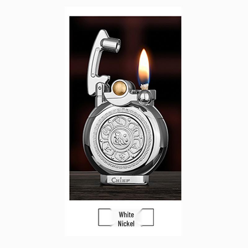 Leader CHIEF Automatic Ejection Windproof Kerosene Lighter - Creative Rocker Design for Personality and Decompression.