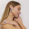 Boucles d'oreilles Luxenter en argent 925 et zircon aigue-marine plaqué finition en rhodié - Vallek