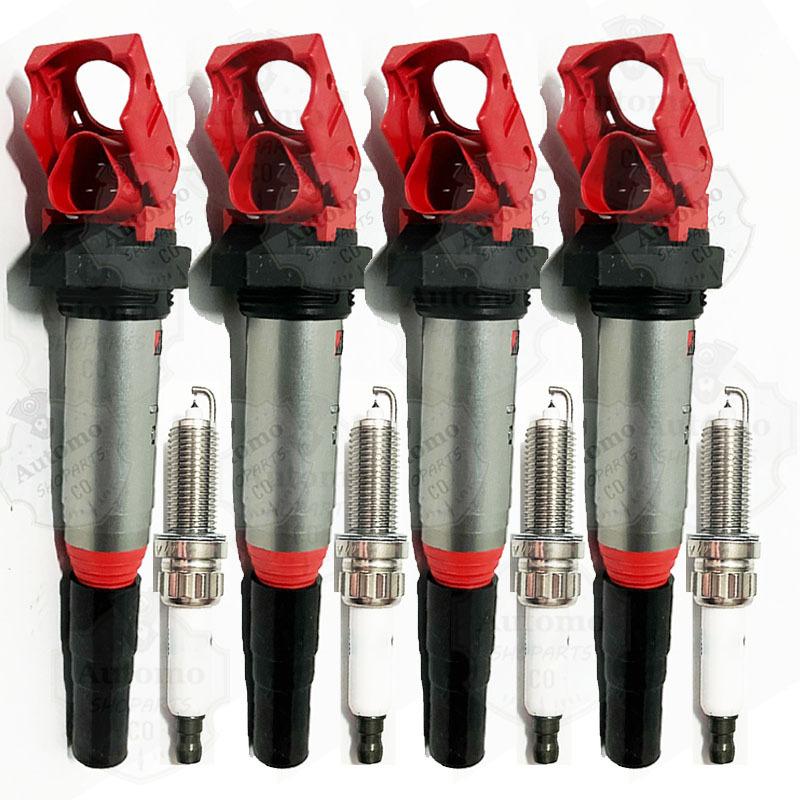 4PCS Ignition Coil Iridium Spark Plugs for BMW 120i 320i X1 X3 Mini UF667 2137551049 12137551260 12137594596 12138616153