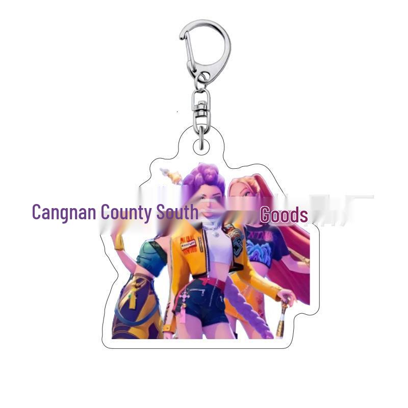 Kpop Demon Hunter Girl Group Keychain: Lumi, Zoe, Mira & Qin Yu Cute Acrylic Schoolbag Pendant