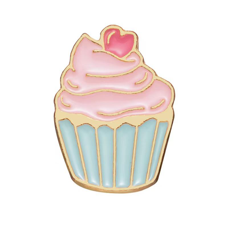Creative Cartoon Ice Cream Brooch Pin - Cute Food & Flower Drip Oil Design