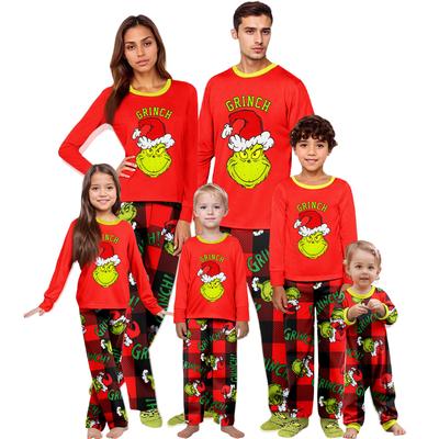 Weihnachtsdruck Eltern-Kind Hausanzug Langarm-Oberteil und Hose