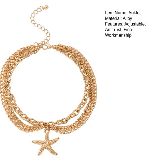 Modny łańcuszek na kostkę rozszerzona geometryczna kreatywna damska bransoletka na kostkę