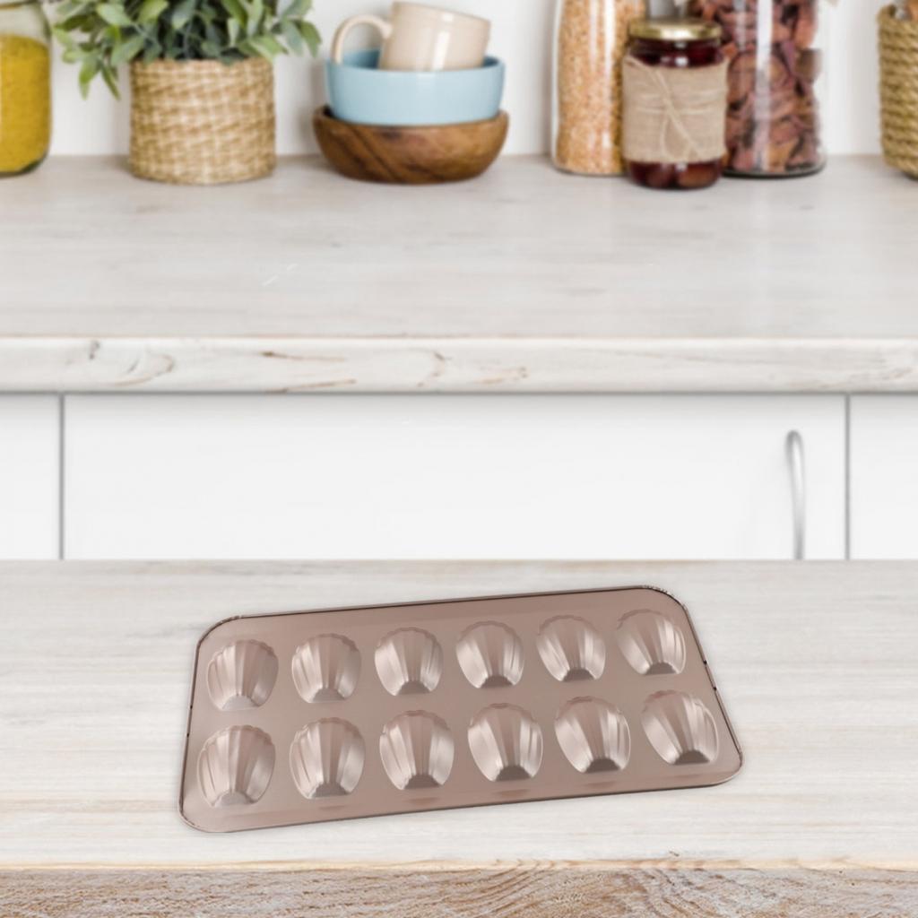 Easy to clean Stainless Steel Shell Cupcake Baking Pan (12 Cavity)