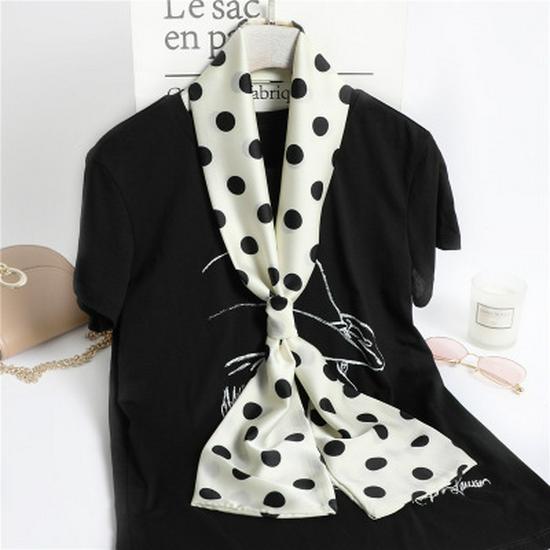 Korean Style Versatile Long Silk Ribbon Scarf