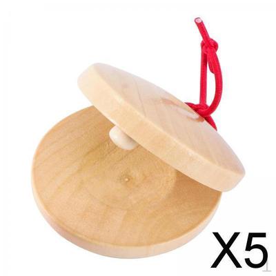 5x Wooden Castanet Kids Musical Castanets Instrument DIY Baby Instruments Rhythm Toy