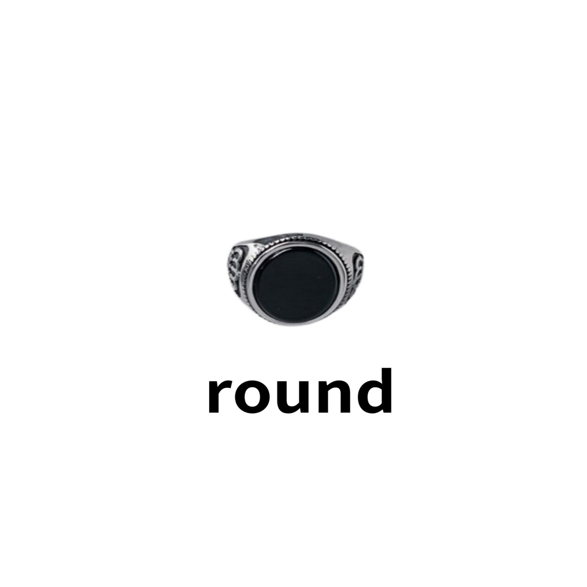 

[EXO BAEKHYUN Style] Каблучка з оніксом з літерами Round26~27