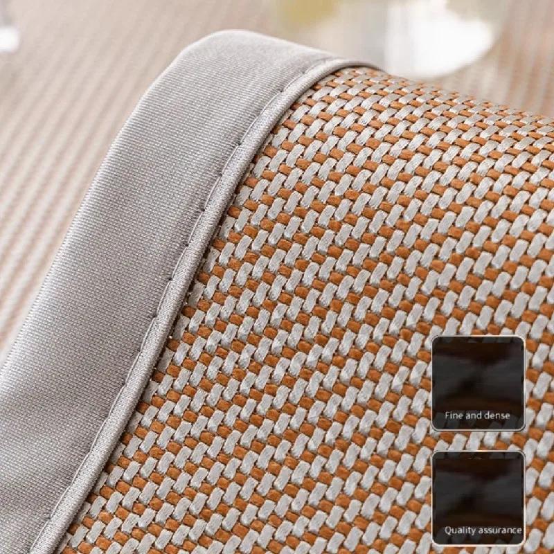 Summer Solid Color Sofa Cover Dustproof and Anti Slip Chair Rattan Mat Non-Slip Soft Cool Couch Cushion Home Decor